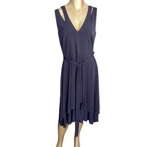 VINCE CAMUTO Split Shoulder High Low Hem Knit Dress WOMEN SIZE 8